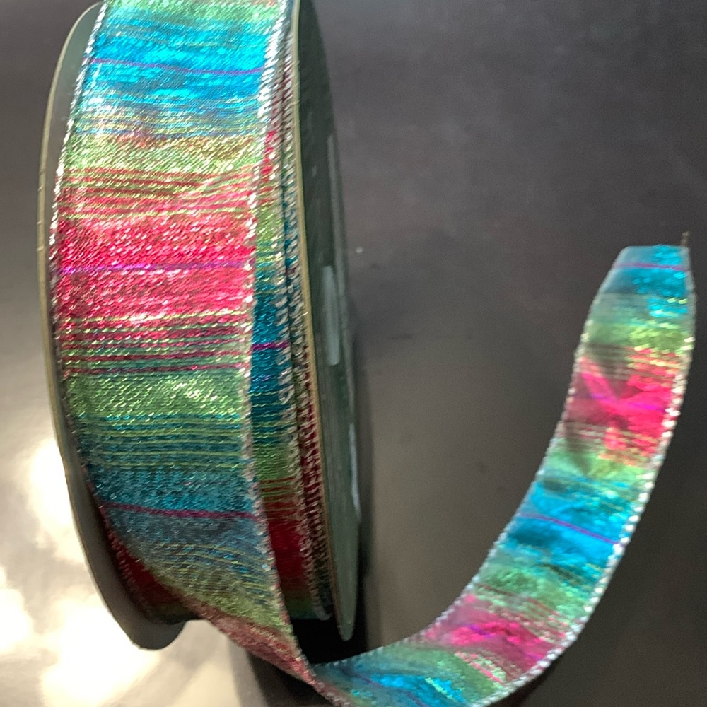 Metallic 1.5” wide wired ribbon